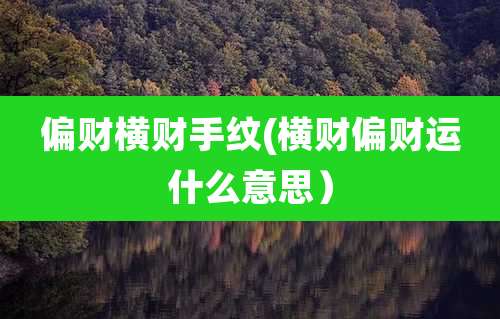 偏财横财手纹(横财偏财运什么意思)