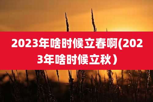 2023年啥时候立春啊(2023年啥时候立秋）