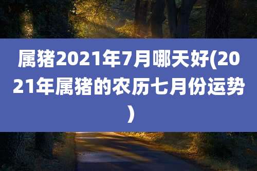 属猪2021年7月哪天好(2021年属猪的农历七月份运势)