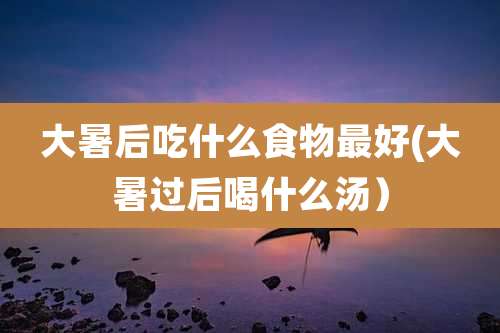 大暑后吃什么食物最好(大暑过后喝什么汤）