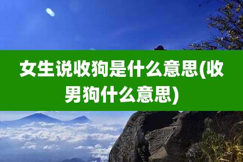 女生说收狗是什么意思(收男狗什么意思)