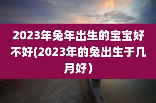 2023年兔年出生的宝宝好不好(2023年的兔出生于几月好)