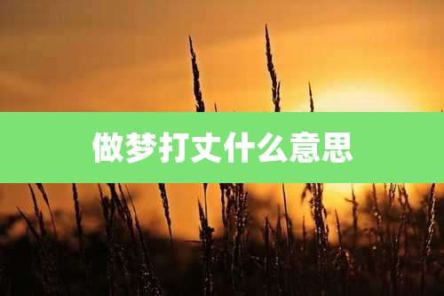 做梦打丈什么意思