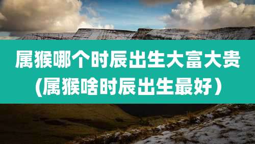 属猴哪个时辰出生大富大贵(属猴啥时辰出生最好)