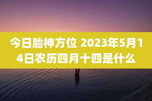 今日胎神方位 2023年5月14日农历四月十四是什么