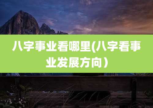八字事业看哪里(八字看事业发展方向)