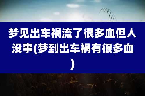 梦见出车祸流了很多血但人没事(梦到出车祸有很多血)