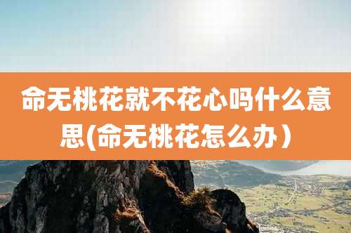 命无桃花就不花心吗什么意思(命无桃花怎么办）