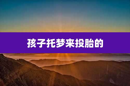 孩子托梦来投胎的