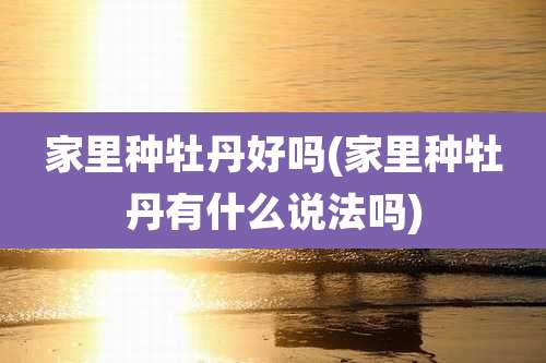 家里种牡丹好吗(家里种牡丹有什么说法吗)