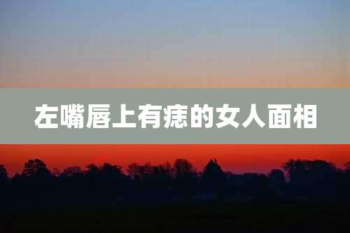 左嘴唇上有痣的女人面相