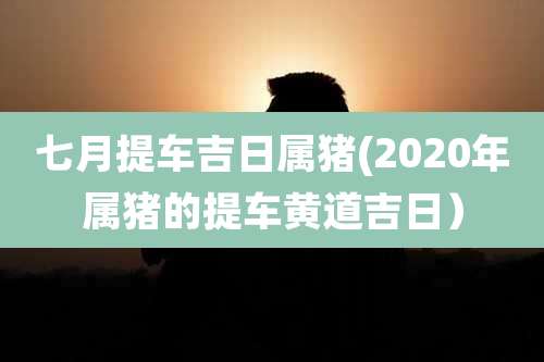 七月提车吉日属猪(2020年属猪的提车黄道吉日)