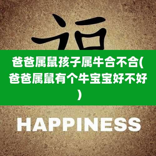 爸爸属鼠孩子属牛合不合(爸爸属鼠有个牛宝宝好不好)