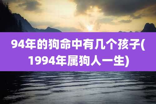 94年的狗命中有几个孩子(1994年属狗人一生)