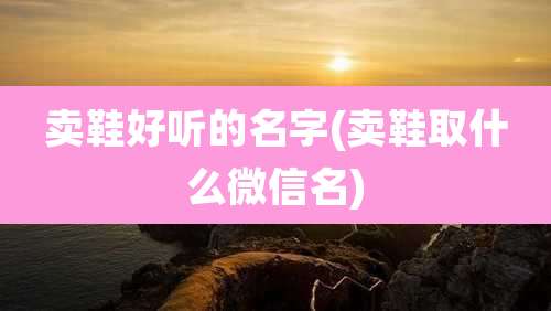 卖鞋好听的名字(卖鞋取什么微信名)