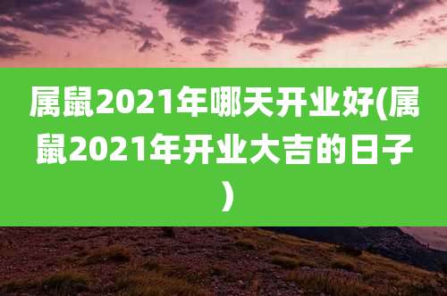 属鼠2021年哪天开业好(属鼠2021年开业大吉的日子)