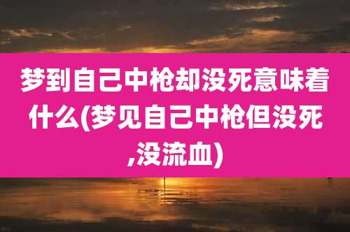 梦到自己中枪却没死意味着什么(梦见自己中枪但没死,没流血)