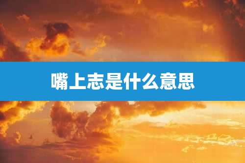 嘴上志是什么意思