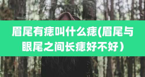 眉尾有痣叫什么痣(眉尾与眼尾之间长痣好不好)