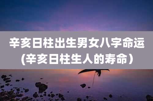 辛亥日柱出生男女八字命运(辛亥日柱生人的寿命)