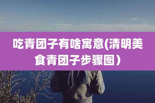 吃青团子有啥寓意(清明美食青团子步骤图)