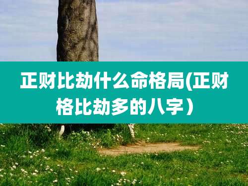 正财比劫什么命格局(正财格比劫多的八字）
