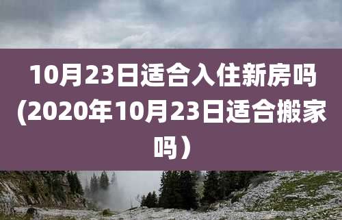10月23日适合入住新房吗(2020年10月23日适合搬家吗)