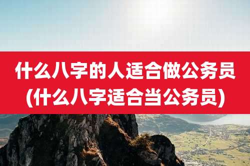 什么八字的人适合做公务员(什么八字适合当公务员)