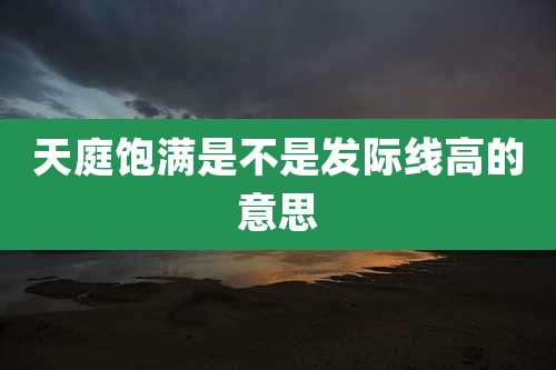 天庭饱满是不是发际线高的意思