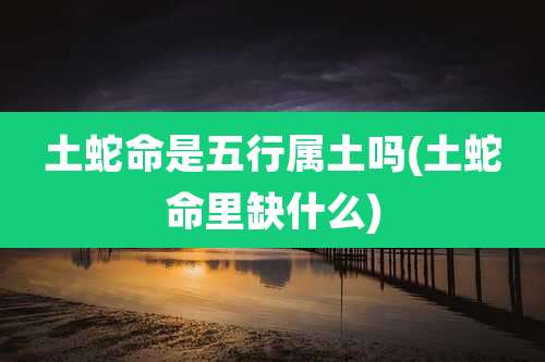 土蛇命是五行属土吗(土蛇命里缺什么)