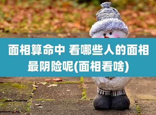 面相算命中 看哪些人的面相最阴险呢(面相看啥)