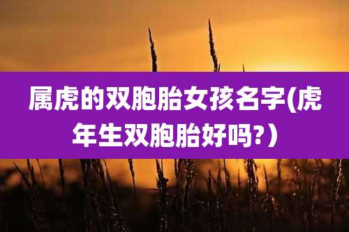 属虎的双胞胎女孩名字(虎年生双胞胎好吗?)