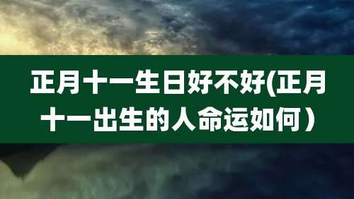 正月十一生日好不好(正月十一出生的人命运如何）