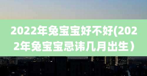 2022年兔宝宝好不好(2022年兔宝宝忌讳几月出生)