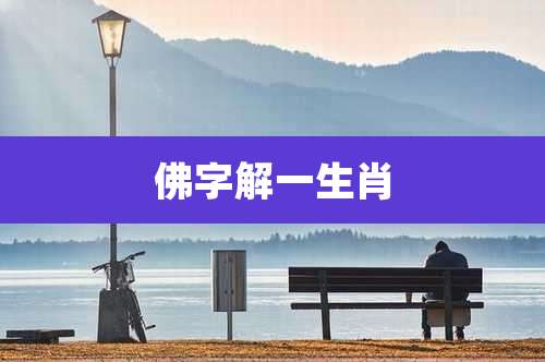 佛字解一生肖