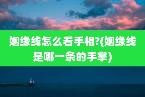 姻缘线怎么看手相?(姻缘线是哪一条的手掌)