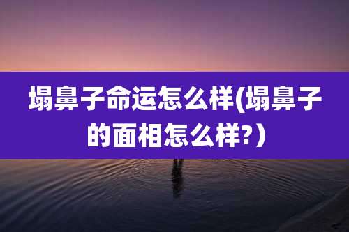 塌鼻子命运怎么样(塌鼻子的面相怎么样?)