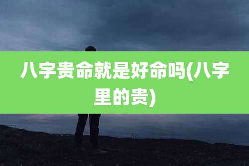 八字贵命就是好命吗(八字里的贵)