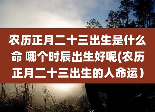 农历正月二十三出生是什么命 哪个时辰出生好呢(农历正月二十三出生的人命运)