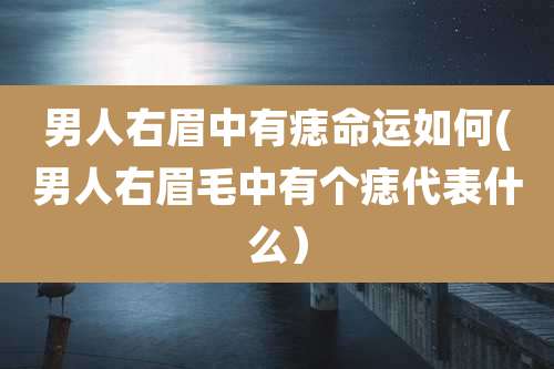 男人右眉中有痣命运如何(男人右眉毛中有个痣代表什么)