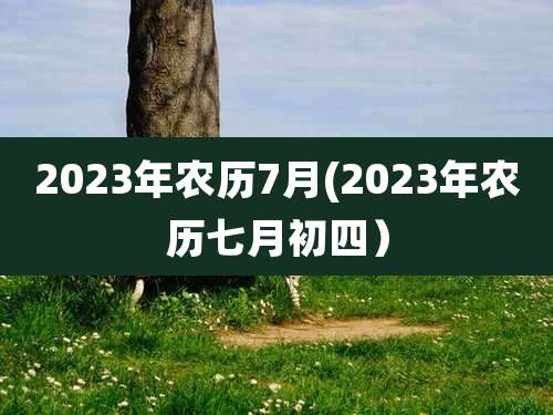 2023年农历7月(2023年农历七月初四）
