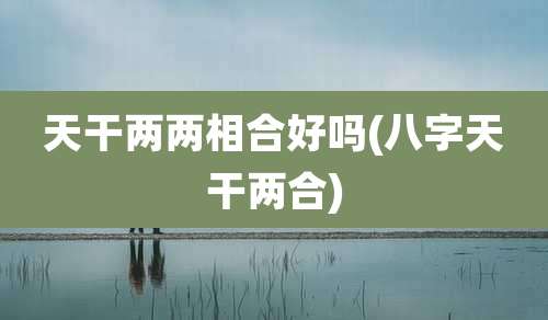 天干两两相合好吗(八字天干两合)