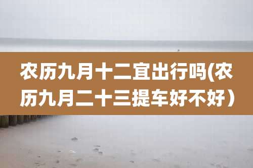 农历九月十二宜出行吗(农历九月二十三提车好不好)