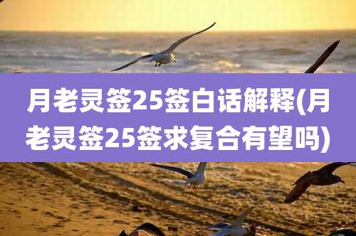 月老灵签25签白话解释(月老灵签25签求复合有望吗)