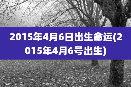 2015年4月6日出生命运(2015年4月6号出生)