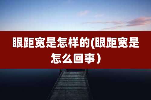 眼距宽是怎样的(眼距宽是怎么回事)