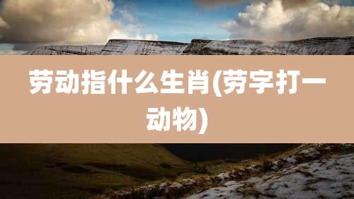 劳动指什么生肖(劳字打一动物)