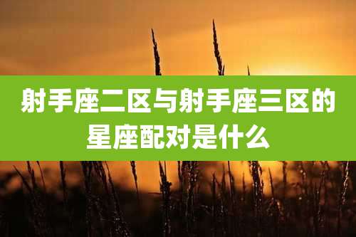 射手座二区与射手座三区的星座配对是什么