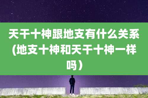 天干十神跟地支有什么关系(地支十神和天干十神一样吗)