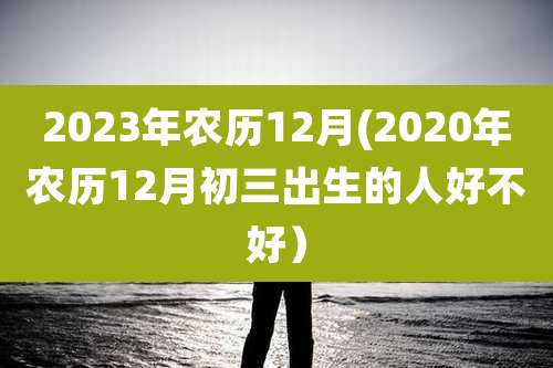 2023年农历12月(2020年农历12月初三出生的人好不好)